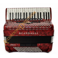Scandalli Polifonico IX 37 key 96 bass red piano accordion. MIDI options available.